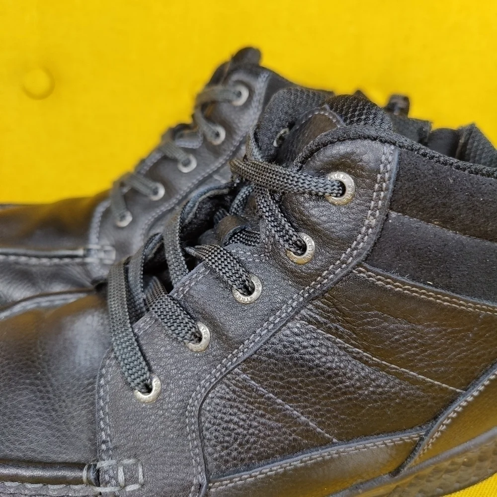 Orthofeet Ranger Boots Black Leather Comfort Walking Men's Shoes Size 12 2E Wide